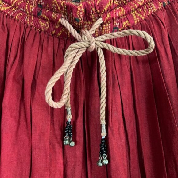 VINTAGE Raiment Fashions Inc. Boho Vibrant Indian Mirror Embroided Skirt - Picture 8 of 12